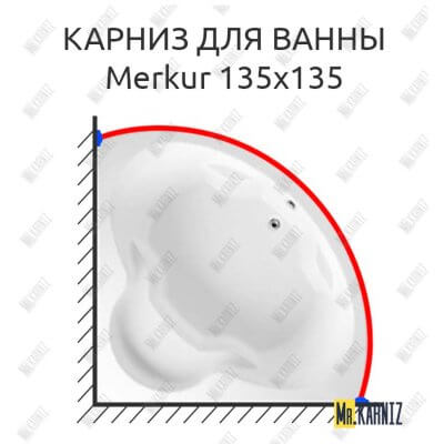 Карниз для ванны Riho Merkur 135х135 Усиленный 25 мм MrKARNIZ