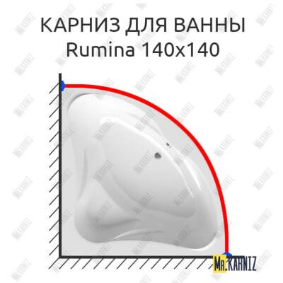 Карниз для ванны Alpen Rumina 140х140 Усиленный 25 мм MrKARNIZ