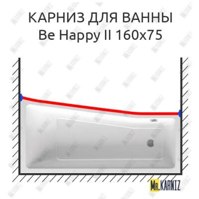 Карниз для ванны Ravak BeHappy II Передний борт 160х75 Усиленный 25 мм MrKARNIZ