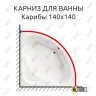 Карниз для ванны Santek Карибы 140х140 Усиленный 25 мм MrKARNIZ фото 1
