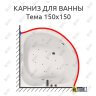 Карниз для ванны Aquatika Тема 150х150 Усиленный 25 мм MrKARNIZ фото 1