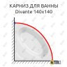 Карниз для ванны Kolpa-San Divante 140х140 (Усиленный 25 мм) MrKARNIZ фото 1