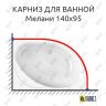 Карниз для ванной Vannesa Мелани 140х95 Усиленный 25 мм MrKARNIZ фото 1