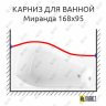 Карниз для ванной Vannesa Миранда Передний борт 168х95 Усиленный 25 мм MrKARNIZ фото 1
