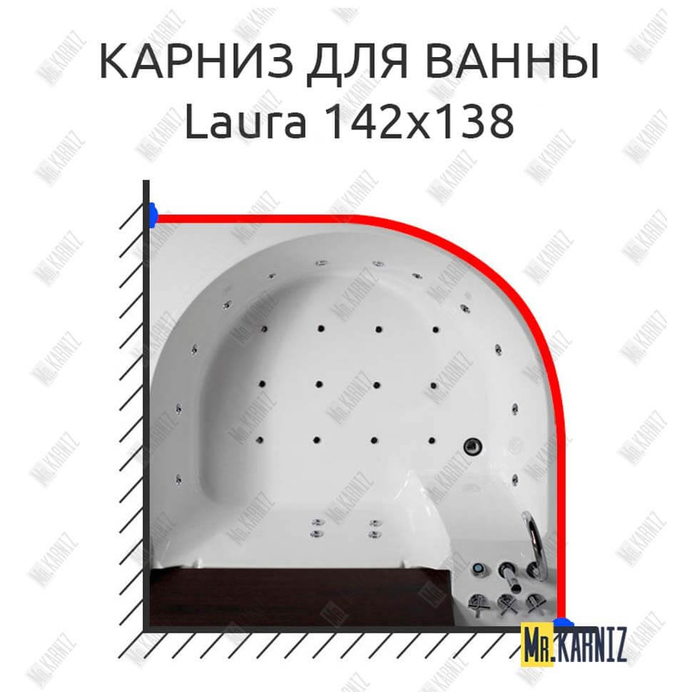 Карниз для ванны Doctor Jet Laura 142х138 Усиленный 25 мм MrKARNIZ