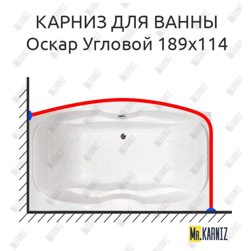 Карниз для ванны Triton Оскар Угловой 189х114 Усиленный 25 мм MrKARNIZ